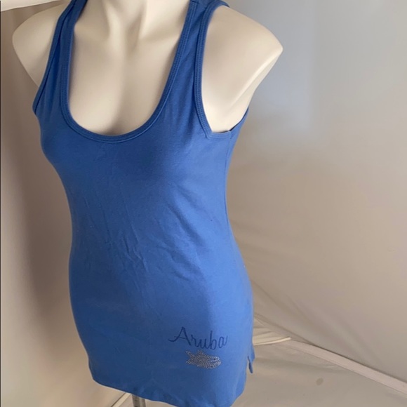 Pirana Joe blue sleeveless tank dress - Picture 2 of 11